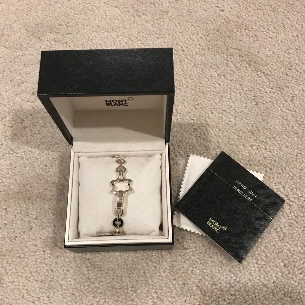New Authentic Montblanc silver onyx bracelet